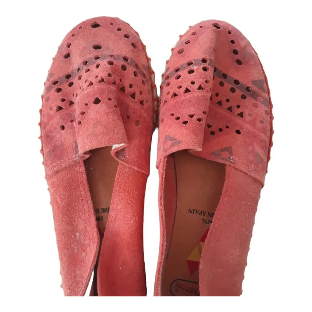 Vulcarini Espadrilles Flats Women Size EU 37 US 6.5 Orange